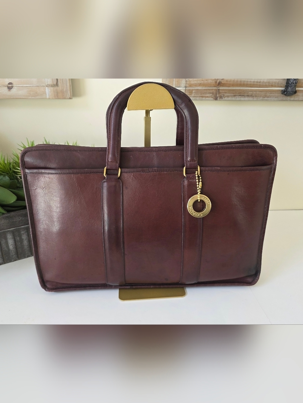 Vintage Coach Embassy Briefcase NYC Burgandy Glove Tanned Leather - Picture 14 of 16